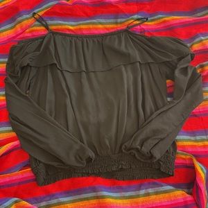 Black off the shoulder with straps Top